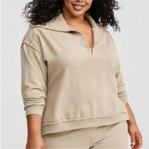 Torrid V-Neck Pullover Sweatshirt Size 3X in Plaza Taupe